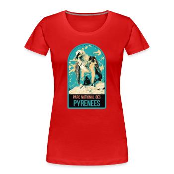 Bartgeier Pyrenäen-Nationalpark: majestätische Fauna - Frauen Premium Bio T-Shirt - Rot - Vorne - Mia (176cm)