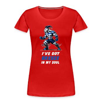 Ich habe Griechenland in meiner Seele - Frauen Premium Bio T-Shirt - Rot - Vorne - Mia (176cm)