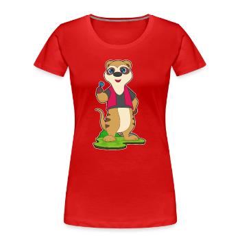 Fléchette suricate - T-shirt bio Premium Femme - rouge - Devant - Mia (176cm)