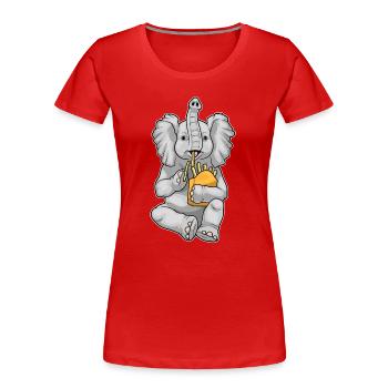 Elephant French fries - Women's Premium Organic T-Shirt - red - Front - Mia (176cm)