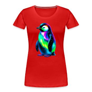Penguin - Women's Premium Organic T-Shirt - red - Front - Mia (176cm)