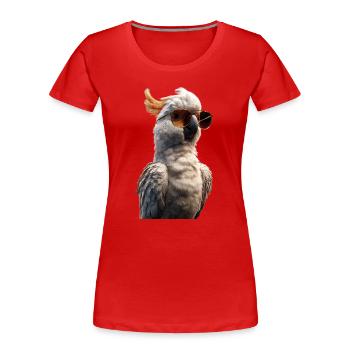 Papagei Ara Sittich Kakadu Liebhaber Papageien - Frauen Premium Bio T-Shirt - Rot - Vorne - Mia (176cm)