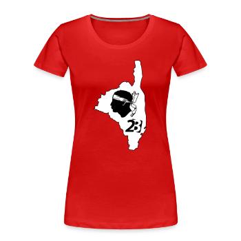 Corse du nord - T-shirt bio Premium Femme - rouge - Devant - Mia (176cm)