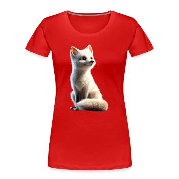 Polarfuchs Schneefuchs Eisfuchs Süßer Weißer Fuchs - Frauen Premium Bio T-Shirt - Rot - Vorne - Mia (176cm)