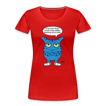 Relation stable avec moi-même - Zooki qui dit - T-shirt bio Premium Femme - rouge - Devant - Mia (176cm)