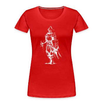 Armure de Chevalier Squelette - T-shirt bio Premium Femme - rouge - Devant - Mia (176cm)