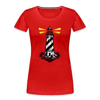 Icône de la Côte du Phare - T-shirt bio Premium Femme - rouge - Devant - Mia (176cm)