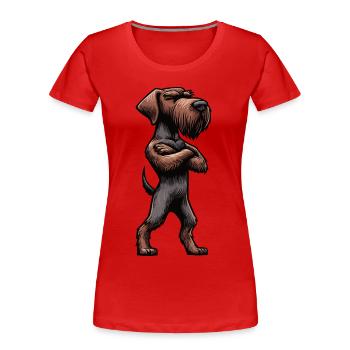 Deutsch Drahthaar Deutsch-Drahthaar Besitzer - Frauen Premium Bio T-Shirt - Rot - Vorne - Mia (176cm)