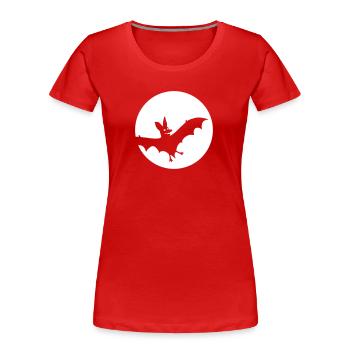 Fledermausmond - Frauen Premium Bio T-Shirt - Rot - Vorne - Mia (176cm)