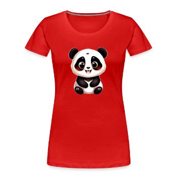 Baby Panda Motiv - Frauen Premium Bio T-Shirt - Rot - Vorne - Mia (176cm)