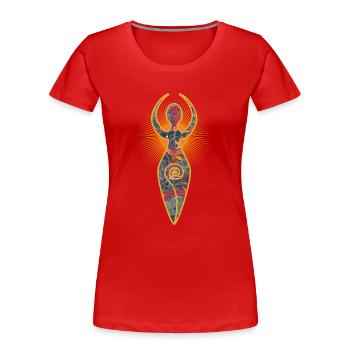 spiral goddess e 227 - Women's Premium Organic T-Shirt - red - Front - Mia (176cm)