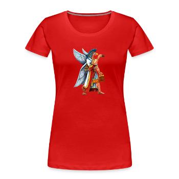 Ancient Anunnaki God - Women's Premium Organic T-Shirt - red - Front - Mia (176cm)