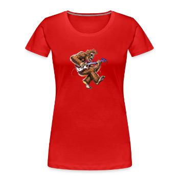 Bigfoot-Gitarrist - Frauen Premium Bio T-Shirt - Rot - Vorne - Mia (176cm)