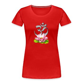 Lotusblume Om Symbol - Frauen Premium Bio T-Shirt - Rot - Vorne - Mia (176cm)