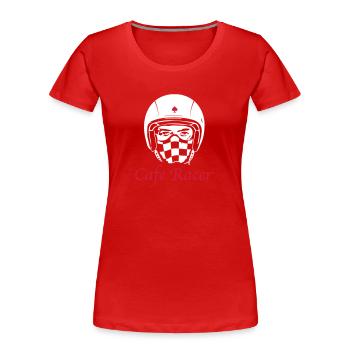 CAFE RACER Rider - Frauen Premium Bio T-Shirt - Rot - Vorne - Mia (176cm)