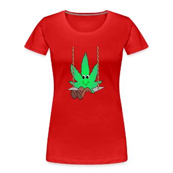 Der Bloom - Weed Cannabis Stoned Hanf Marihuana - Frauen Premium Bio T-Shirt - Rot - Vorne - Mia (176cm)