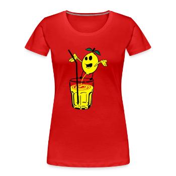 zitrone pinkelt limonade - Frauen Premium Bio T-Shirt - Rot - Vorne - Mia (176cm)