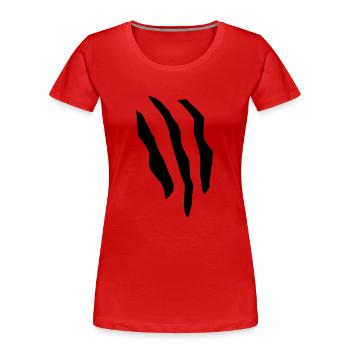 scratch - Frauen Premium Bio T-Shirt - Rot - Vorne - Mia (176cm)