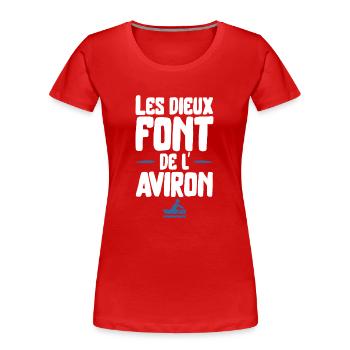 Les dieux aviron cadeau - T-shirt bio Premium Femme - rouge - Devant - Mia (176cm)