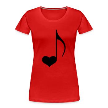 Music Love Note - Frauen Premium Bio T-Shirt - Rot - Vorne - Mia (176cm)