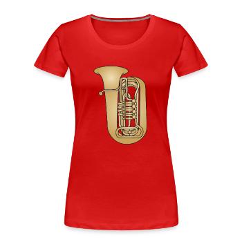 Tuba brass - Women's Premium Organic T-Shirt - red - Front - Mia (176cm)