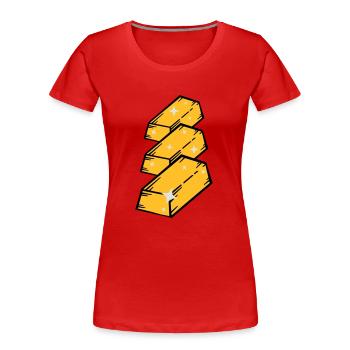 gold_po3 - T-shirt bio Premium Femme - rouge - Devant - Mia (176cm)