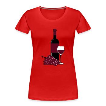 Wine - Frauen Premium Bio T-Shirt - Rot - Vorne - Mia (176cm)