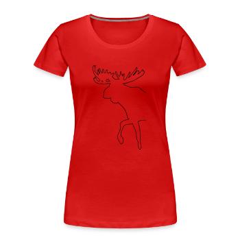 Elch - Moose - Frauen Premium Bio T-Shirt - Rot - Vorne - Mia (176cm)