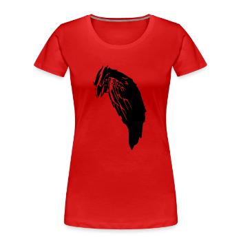 Black Crow Raabe - Frauen Premium Bio T-Shirt - Rot - Vorne - Mia (176cm)
