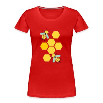 bees - Women's Premium Organic T-Shirt - red - Front - Mia (176cm)