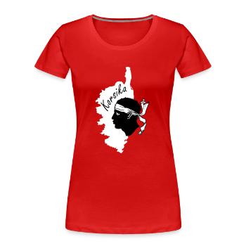 Korsika - Frauen Premium Bio T-Shirt - Rot - Vorne - Mia (176cm)