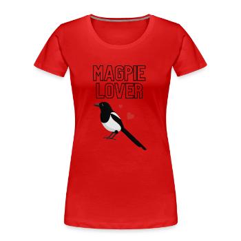 J’adore Magpie Birds Bird Magpie - T-shirt bio Premium Femme - rouge - Devant - Mia (176cm)