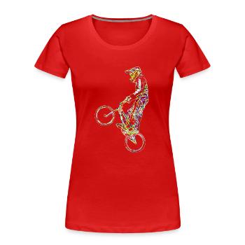 bmx racing - T-shirt bio Premium Femme - rouge - Devant - Mia (176cm)
