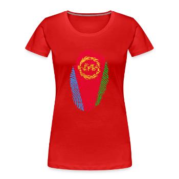 Érythrée - T-shirt bio Premium Femme - rouge - Devant - Mia (176cm)