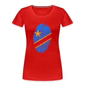 Kongo - Frauen Premium Bio T-Shirt - Rot - Vorne - Mia (176cm)