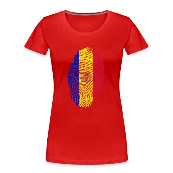 Drapeau d’Andorre - T-shirt bio Premium Femme - rouge - Devant - Mia (176cm)