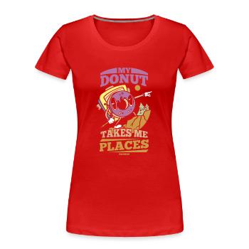 Donut Sweets Donuts Food Baker Cadeau - T-shirt bio Premium Femme - rouge - Devant - Mia (176cm)