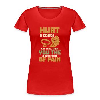 Corgi amoureux des chiens propriétaire animal - T-shirt bio Premium Femme - rouge - Devant - Mia (176cm)