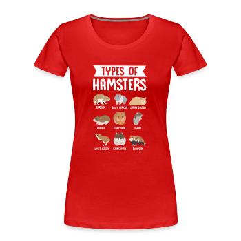 Types Of Hamsters Graphic Hamster Owner Pet Lover - Frauen Premium Bio T-Shirt - Rot - Vorne - Mia (176cm)