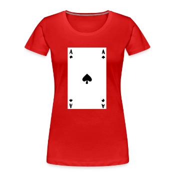 Ace Leaf - Image - T-shirt bio Premium Femme - rouge - Devant - Mia (176cm)