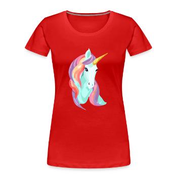 Einhorn Unicorn Mädchen Fabeltier Einhörner - Frauen Premium Bio T-Shirt - Rot - Vorne - Mia (176cm)