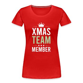 Xmas Team - Frauen Premium Bio T-Shirt - Rot - Vorne - Mia (176cm)