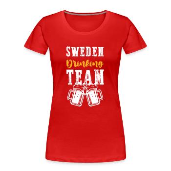 Schweden Drinking Team - Frauen Premium Bio T-Shirt - Rot - Vorne - Mia (176cm)