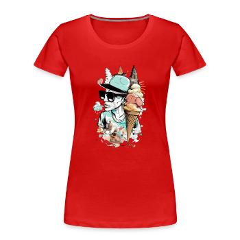 Marco, der Gletscher - Frauen Premium Bio T-Shirt - Rot - Vorne - Mia (176cm)