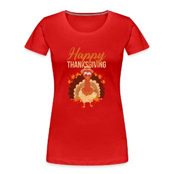 Vogel Frohes Erntedankfest Geschenk Truthahn - Frauen Premium Bio T-Shirt - Rot - Vorne - Mia (176cm)