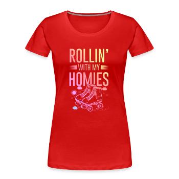 inline skate königin - Frauen Premium Bio T-Shirt - Rot - Vorne - Mia (176cm)