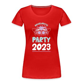 Bachelorette Party 2023 Junggesellin - Frauen Premium Bio T-Shirt - Rot - Vorne - Mia (176cm)