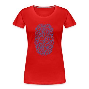 Blaues stilvolles Zierelement - Frauen Premium Bio T-Shirt - Rot - Vorne - Mia (176cm)