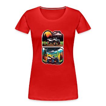 quad et tout terrain - T-shirt bio Premium Femme - rouge - Devant - Mia (176cm)