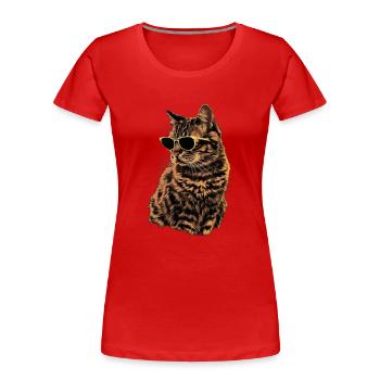 Sonnenbril für Orientalisch Kurzhaarkatze Geschenk - Frauen Premium Bio T-Shirt - Rot - Vorne - Mia (176cm)